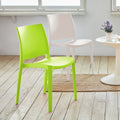 4-Piece Green Heavy-Duty Plastic Outdoor Patio Stacking Dining Chair Set