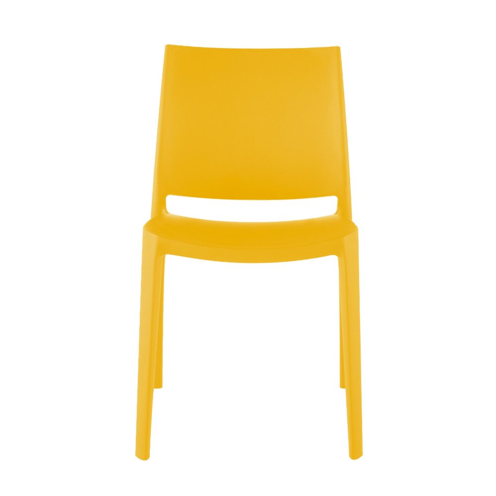 4-Piece Gold Heavy-Duty Plastic Outdoor Patio Stacking Dining Chair Set