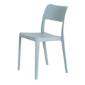 2-Piece Baby Blue Heavy-Duty Plastic Outdoor Patio Stacking Accent Chair Set