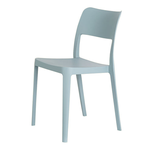 2-Piece Baby Blue Heavy-Duty Plastic Outdoor Patio Stacking Accent Chair Set