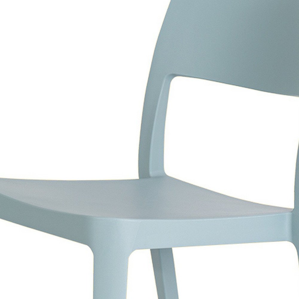 2-Piece Baby Blue Heavy-Duty Plastic Outdoor Patio Stacking Accent Chair Set