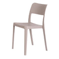 2-Piece Taupe Heavy-Duty Plastic Outdoor Patio Stacking Accent Chair Set