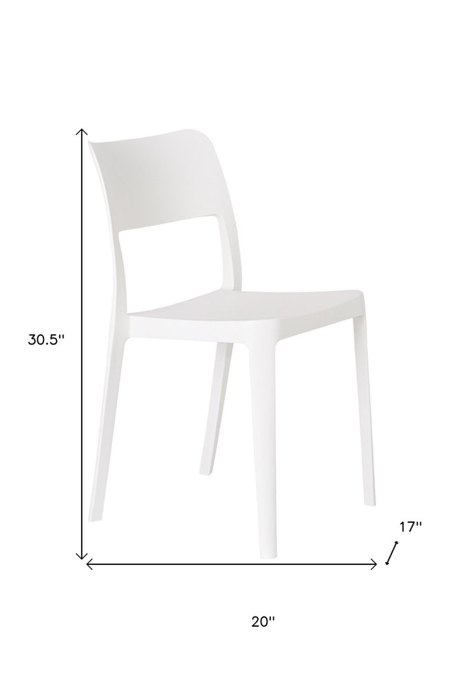2-Piece White Heavy-Duty Plastic Outdoor Patio Stacking Accent Chair Set
