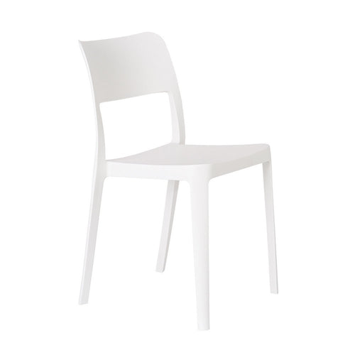 2-Piece White Heavy-Duty Plastic Outdoor Patio Stacking Accent Chair Set