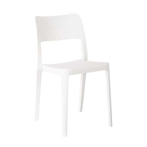 2-Piece White Heavy-Duty Plastic Outdoor Patio Stacking Accent Chair Set