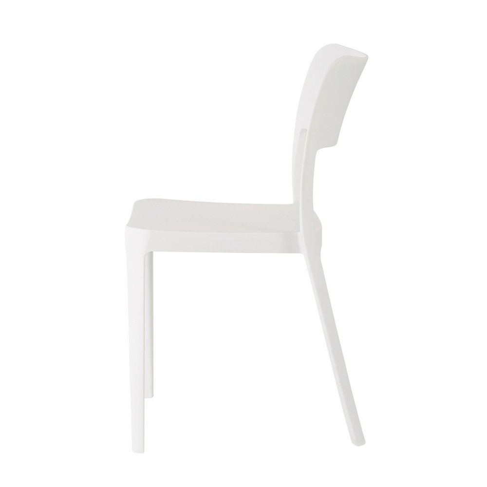 2-Piece White Heavy-Duty Plastic Outdoor Patio Stacking Accent Chair Set