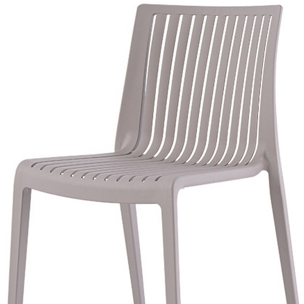 2-Piece Taupe Heavy-Duty Plastic Outdoor Patio Stacking Accent Chair Set