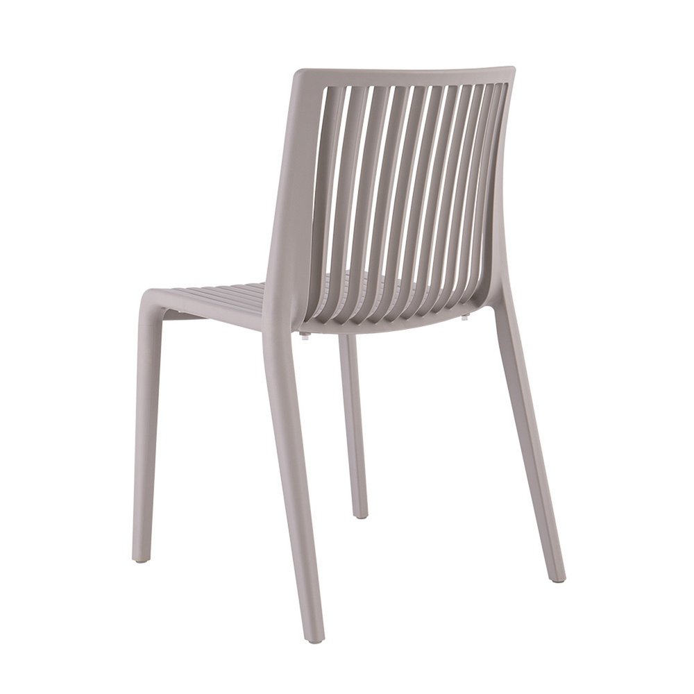 2-Piece Taupe Heavy-Duty Plastic Outdoor Patio Stacking Accent Chair Set