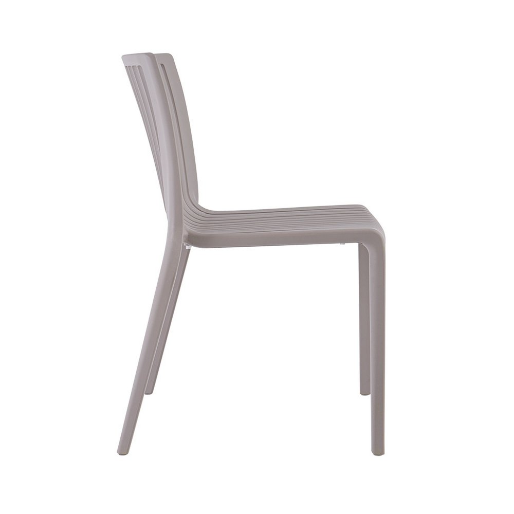2-Piece Taupe Heavy-Duty Plastic Outdoor Patio Stacking Accent Chair Set