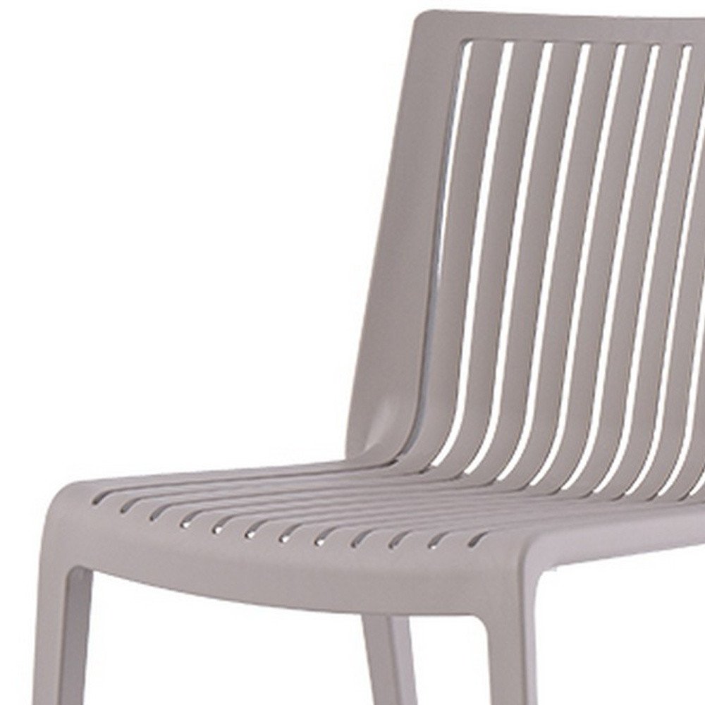2-Piece Taupe Heavy-Duty Plastic Outdoor Patio Stacking Accent Chair Set
