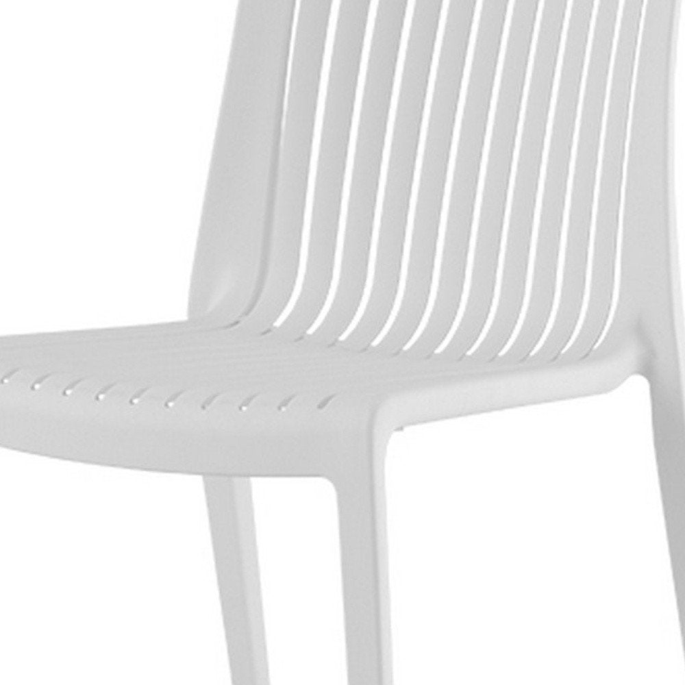 2-Piece White Heavy-Duty Plastic Outdoor Patio Stacking Accent Chair Set
