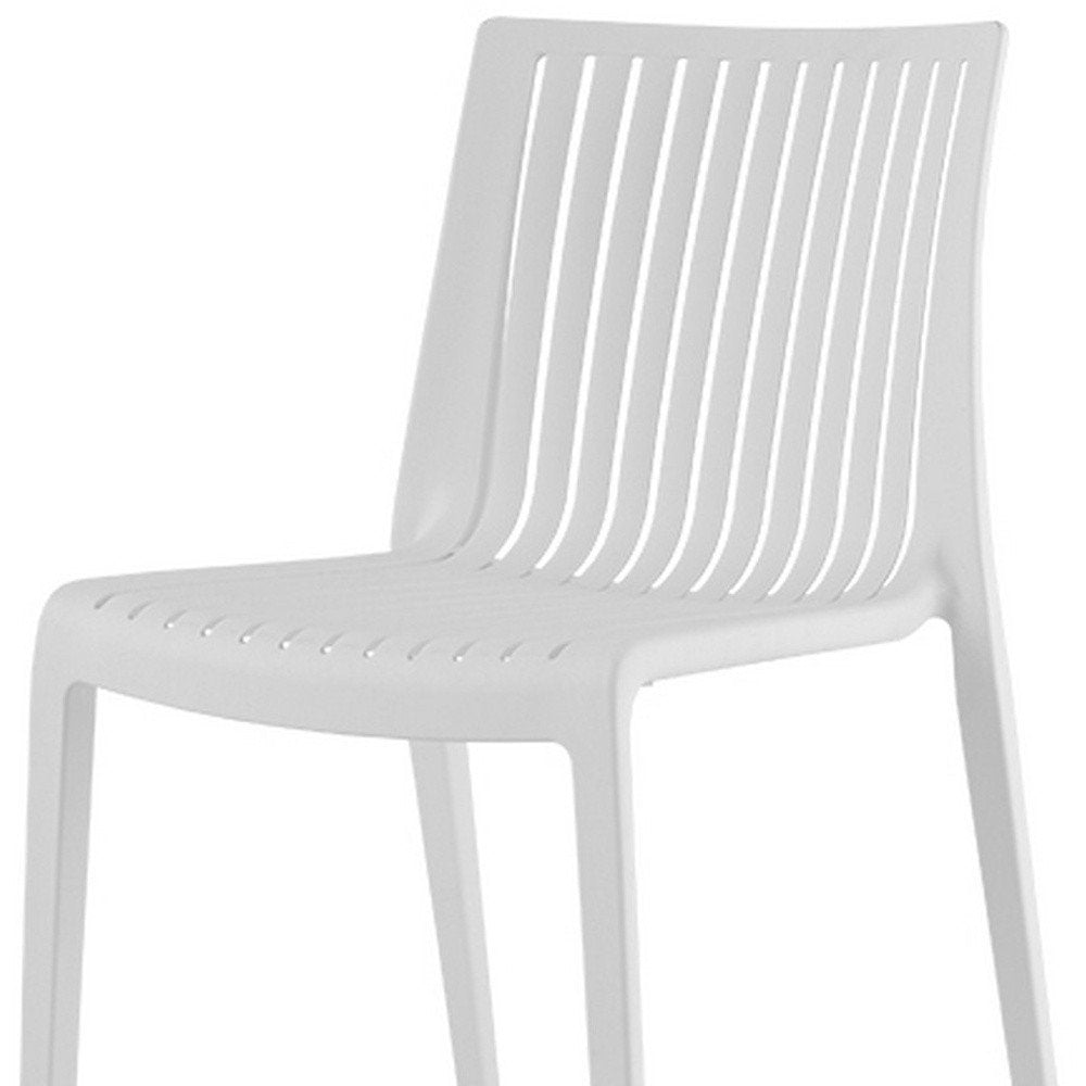 2-Piece White Heavy-Duty Plastic Outdoor Patio Stacking Accent Chair Set