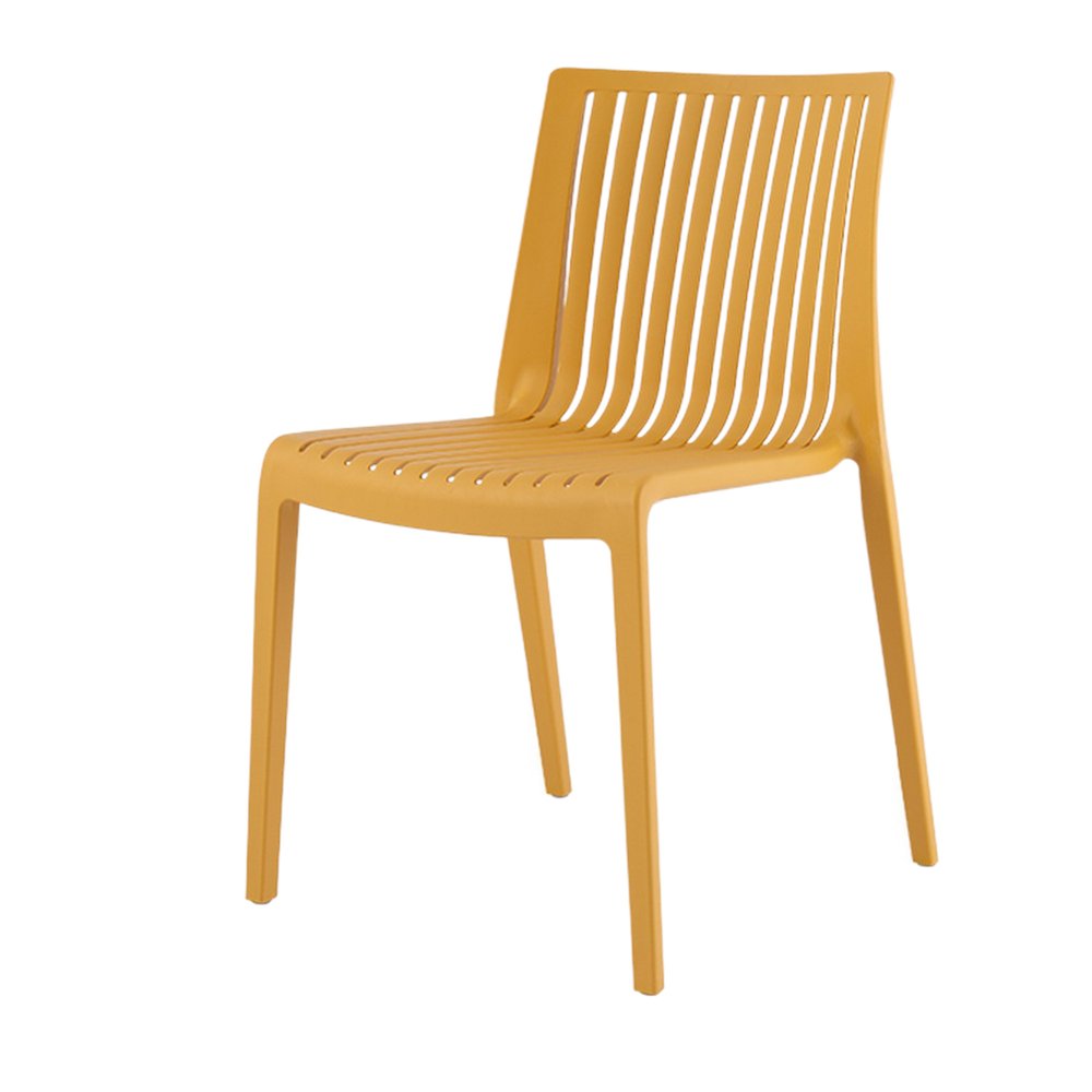 2-Piece Gold Heavy-Duty Plastic Outdoor Patio Stacking Accent Chair Set