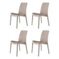 4-Piece Taupe Heavy-Duty Plastic Outdoor Patio Stacking Dining Chair Set