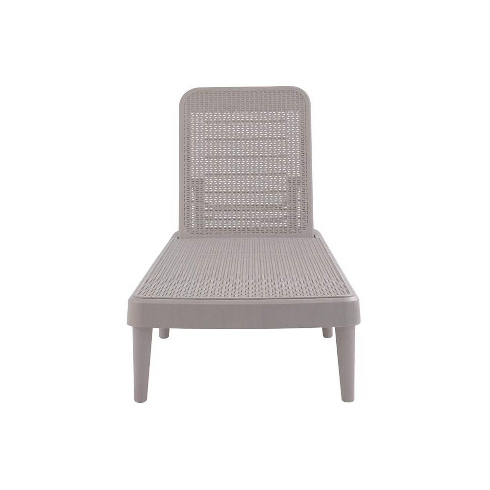 75" Taupe Heavy-Duty Plastic Outdoor Patio Stacking Chaise Lounge - Outdoor Patio Chair