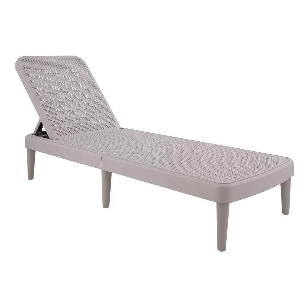 75" Taupe Heavy-Duty Plastic Outdoor Patio Stacking Chaise Lounge - Outdoor Patio Chair