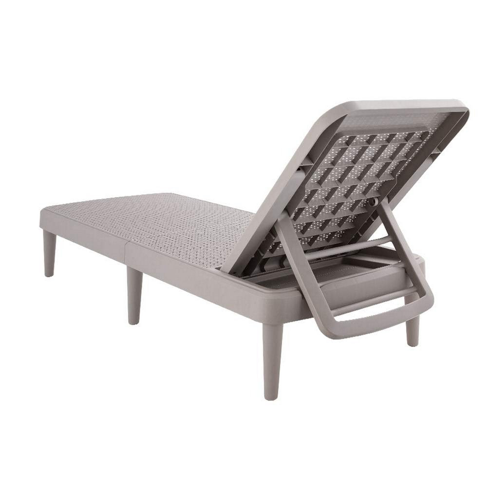 75" Taupe Heavy-Duty Plastic Outdoor Patio Stacking Chaise Lounge - Outdoor Patio Chair