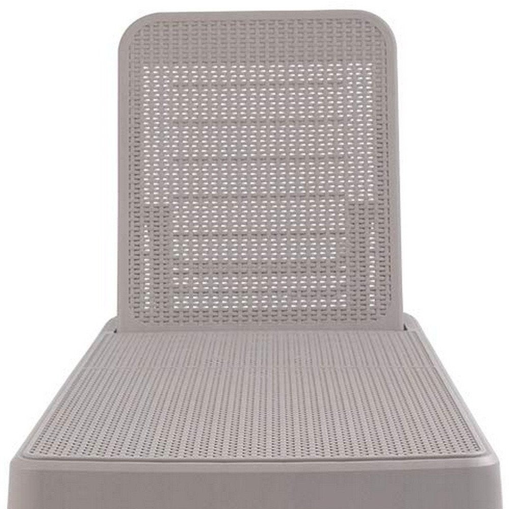 75" Taupe Heavy-Duty Plastic Outdoor Patio Stacking Chaise Lounge - Outdoor Patio Chair