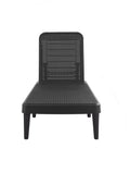 75" Black Heavy-Duty Plastic Outdoor Patio Stacking Chaise Lounge - Outdoor Patio Chair