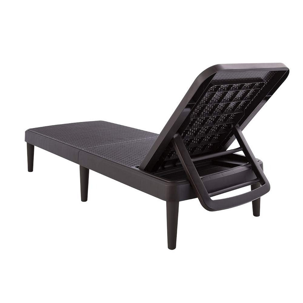 75" Brown Heavy-Duty Plastic Outdoor Patio Stacking Chaise Lounge - Outdoor Patio Chair