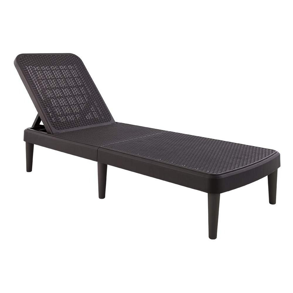 75" Brown Heavy-Duty Plastic Outdoor Patio Stacking Chaise Lounge - Outdoor Patio Chair