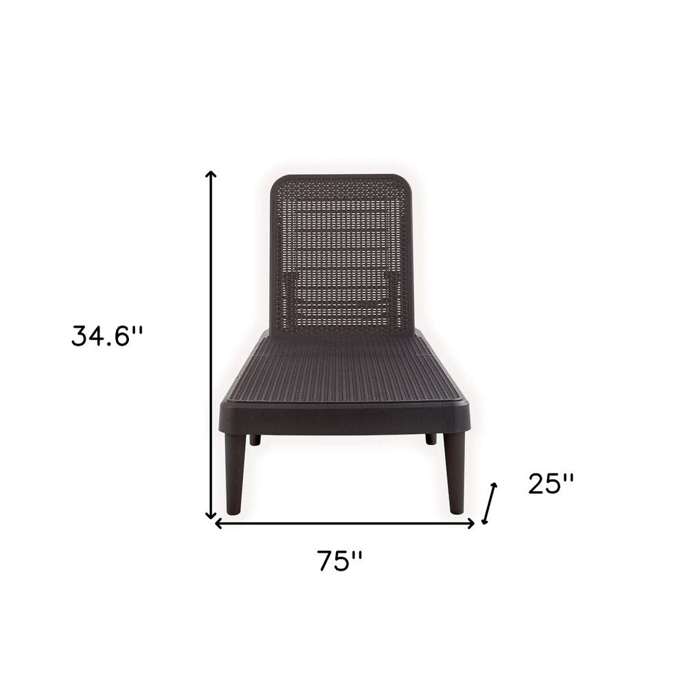 75" Brown Heavy-Duty Plastic Outdoor Patio Stacking Chaise Lounge - Outdoor Patio Chair