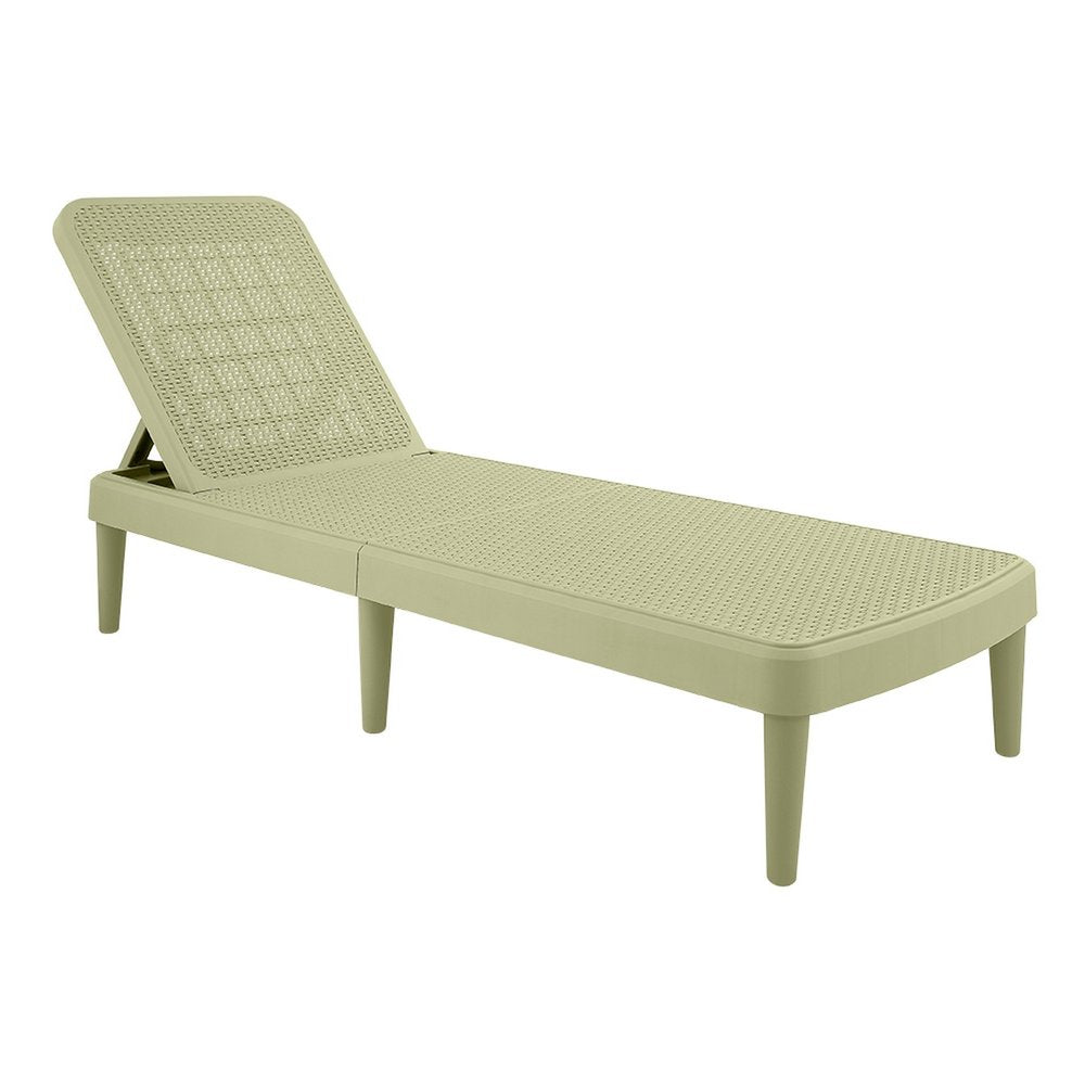 75" Sage Heavy-Duty Plastic Outdoor Patio Stacking Chaise Lounge - Outdoor Patio Chair