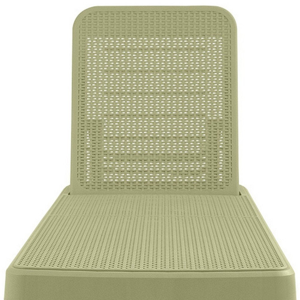 75" Sage Heavy-Duty Plastic Outdoor Patio Stacking Chaise Lounge - Outdoor Patio Chair