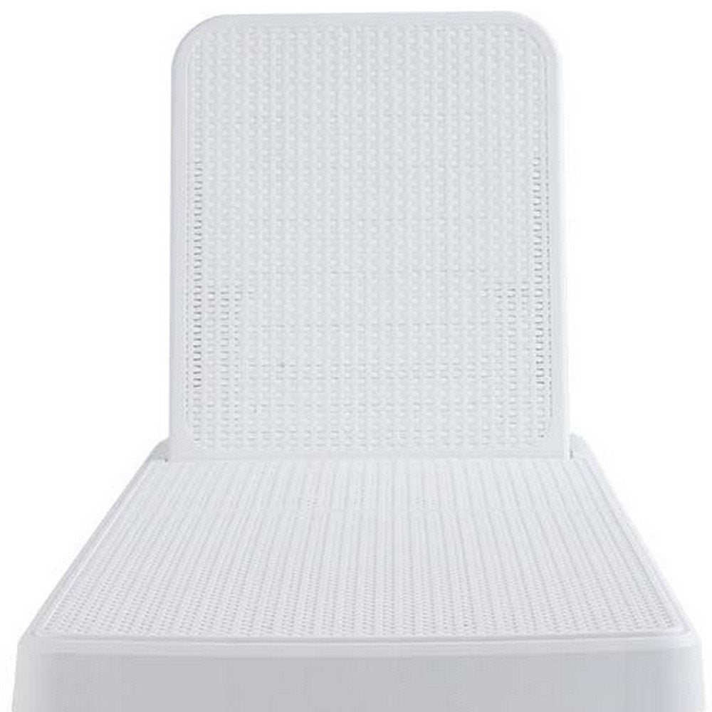 75" White Heavy-Duty Plastic Outdoor Patio Stacking Chaise Lounge - Outdoor Patio Chair