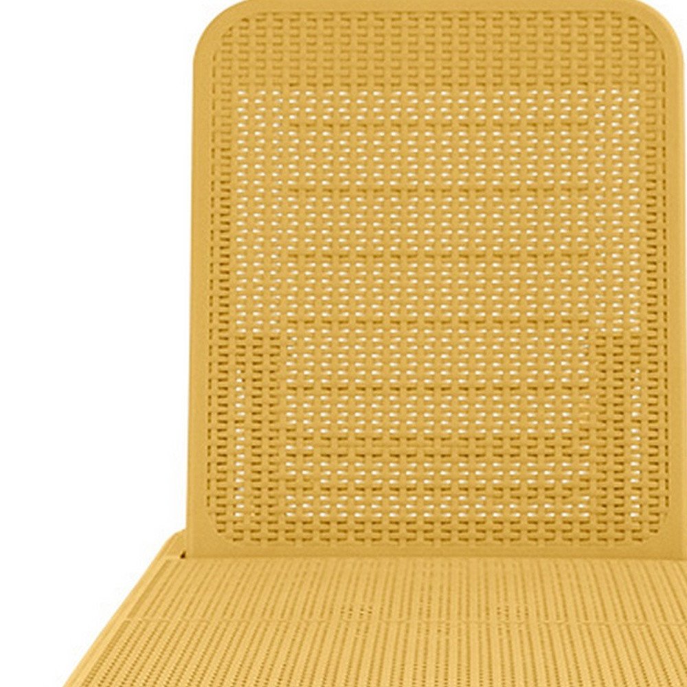 75" Gold Heavy-Duty Plastic Outdoor Patio Stacking Chaise Lounge - Outdoor Patio Chair