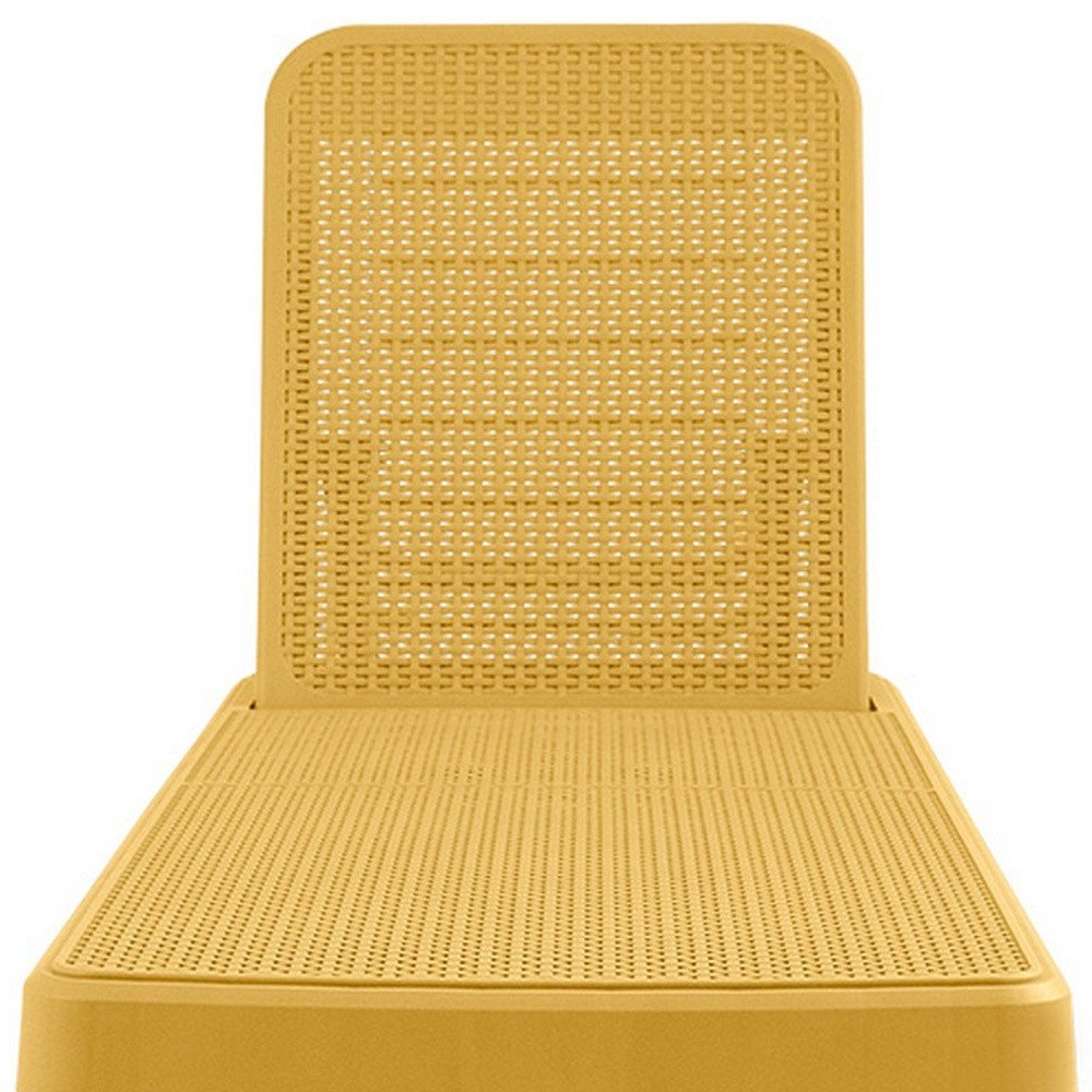 75" Gold Heavy-Duty Plastic Outdoor Patio Stacking Chaise Lounge - Outdoor Patio Chair