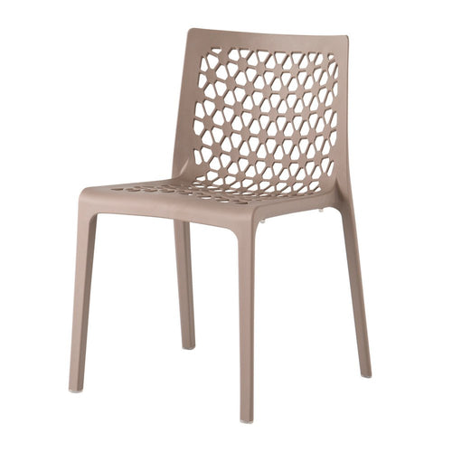 2-Piece Gray Heavy-Duty Plastic Outdoor Patio Stacking Dining Chair Set