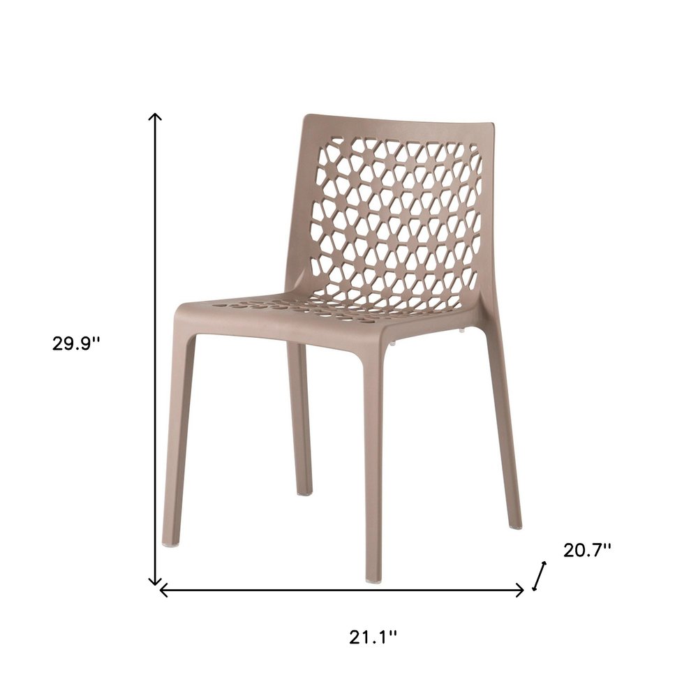 2-Piece Gray Heavy-Duty Plastic Outdoor Patio Stacking Dining Chair Set