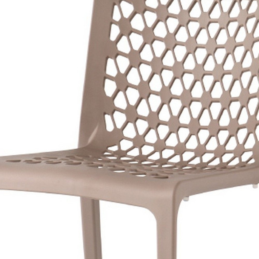 2-Piece Gray Heavy-Duty Plastic Outdoor Patio Stacking Dining Chair Set