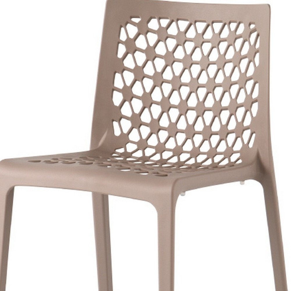 2-Piece Gray Heavy-Duty Plastic Outdoor Patio Stacking Dining Chair Set