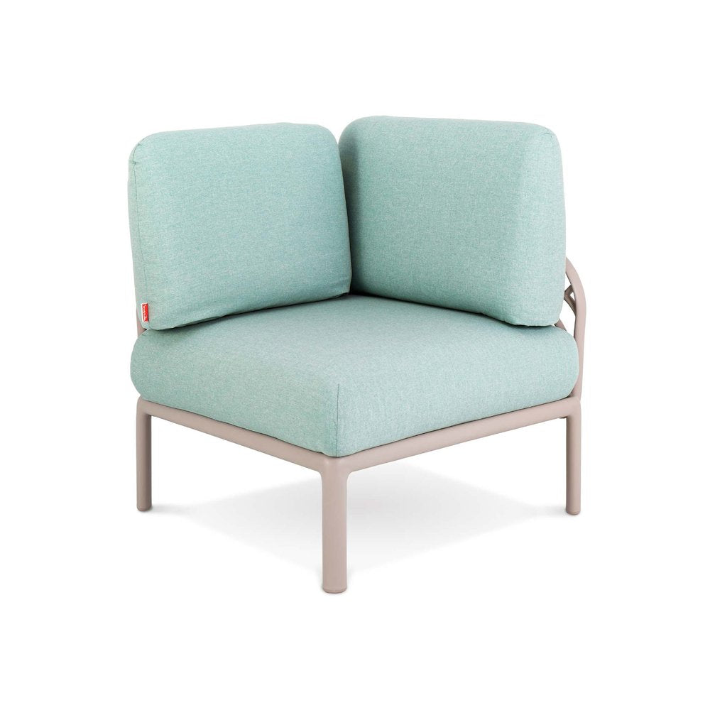 31" Sea Green Heavy-Duty Plastic Outdoor Patio Modular with Sea Green Cushion - Outdoor Patio Chair