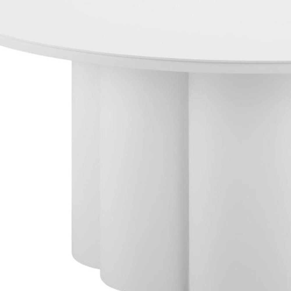 34" White Rounded Aluminum Outdoor Patio Coffee Table
