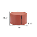 29" Terra Cotta Rounded Aluminum Outdoor Patio Coffee Table