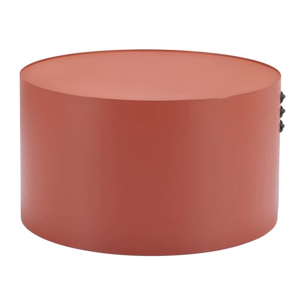29" Terra Cotta Rounded Aluminum Outdoor Patio Coffee Table