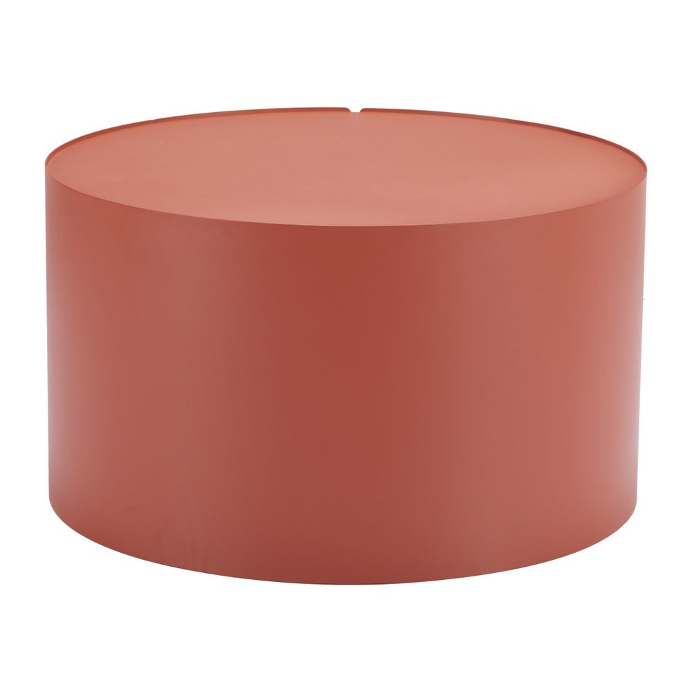 29" Terra Cotta Rounded Aluminum Outdoor Patio Coffee Table