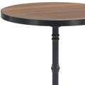 24" Walnut and Black Wood & Aluminum Indoor/Outdoor Patio Pedestal Base Round Top Dining Table