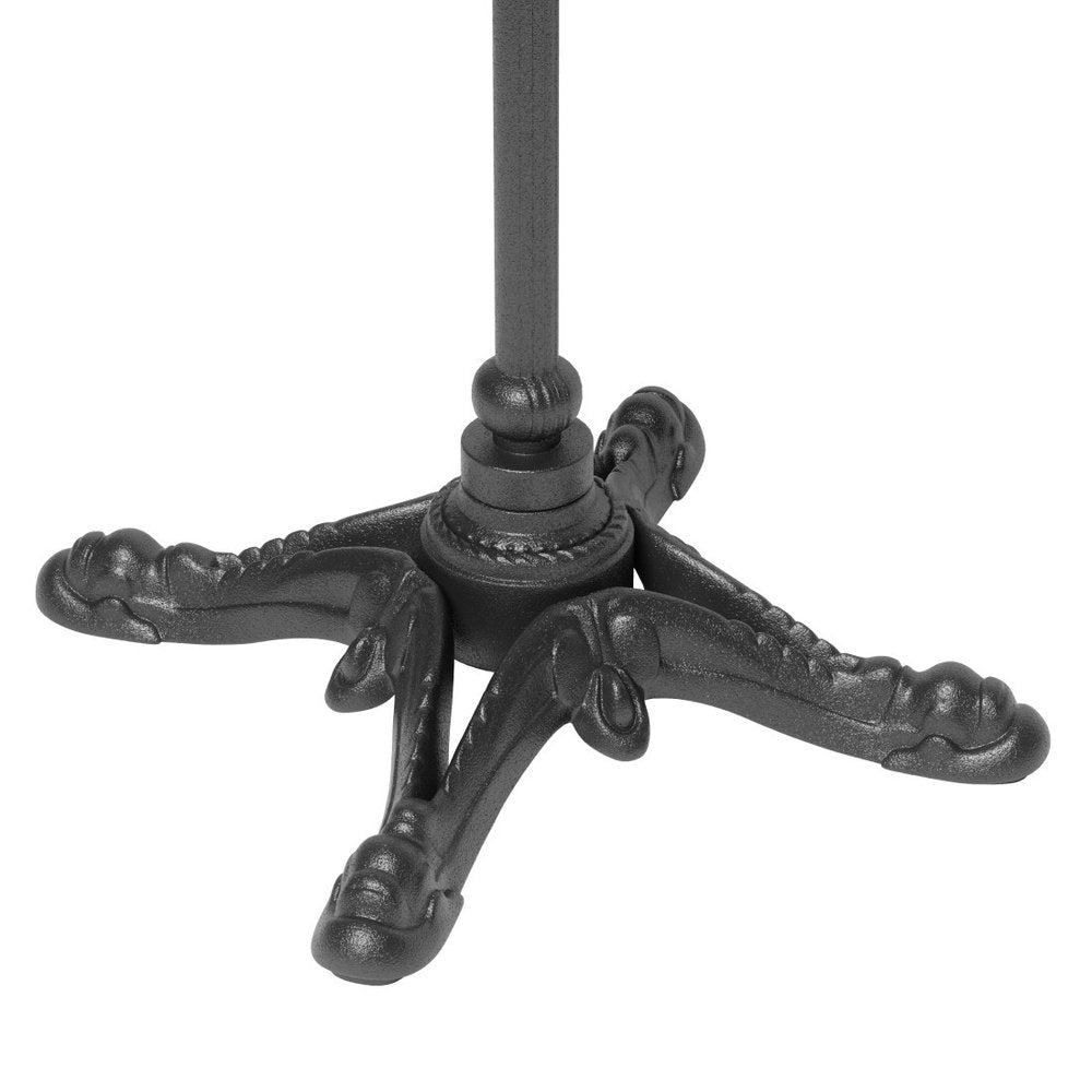 24" Gray and Black Wood & Aluminum Indoor/Outdoor Patio Pedestal Base Round Top Dining Table