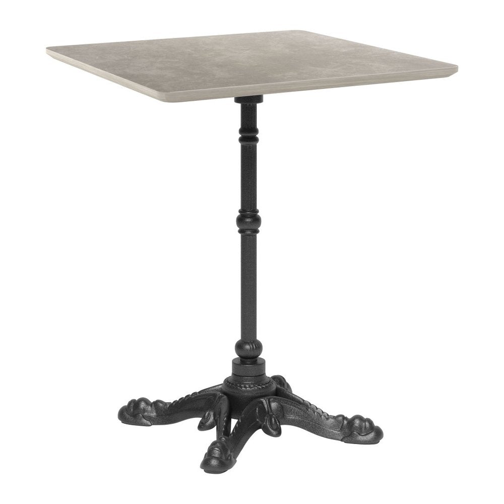 24" Gray and Black Wood & Aluminum Indoor/Outdoor Patio Pedestal Base Round Top Dining Table