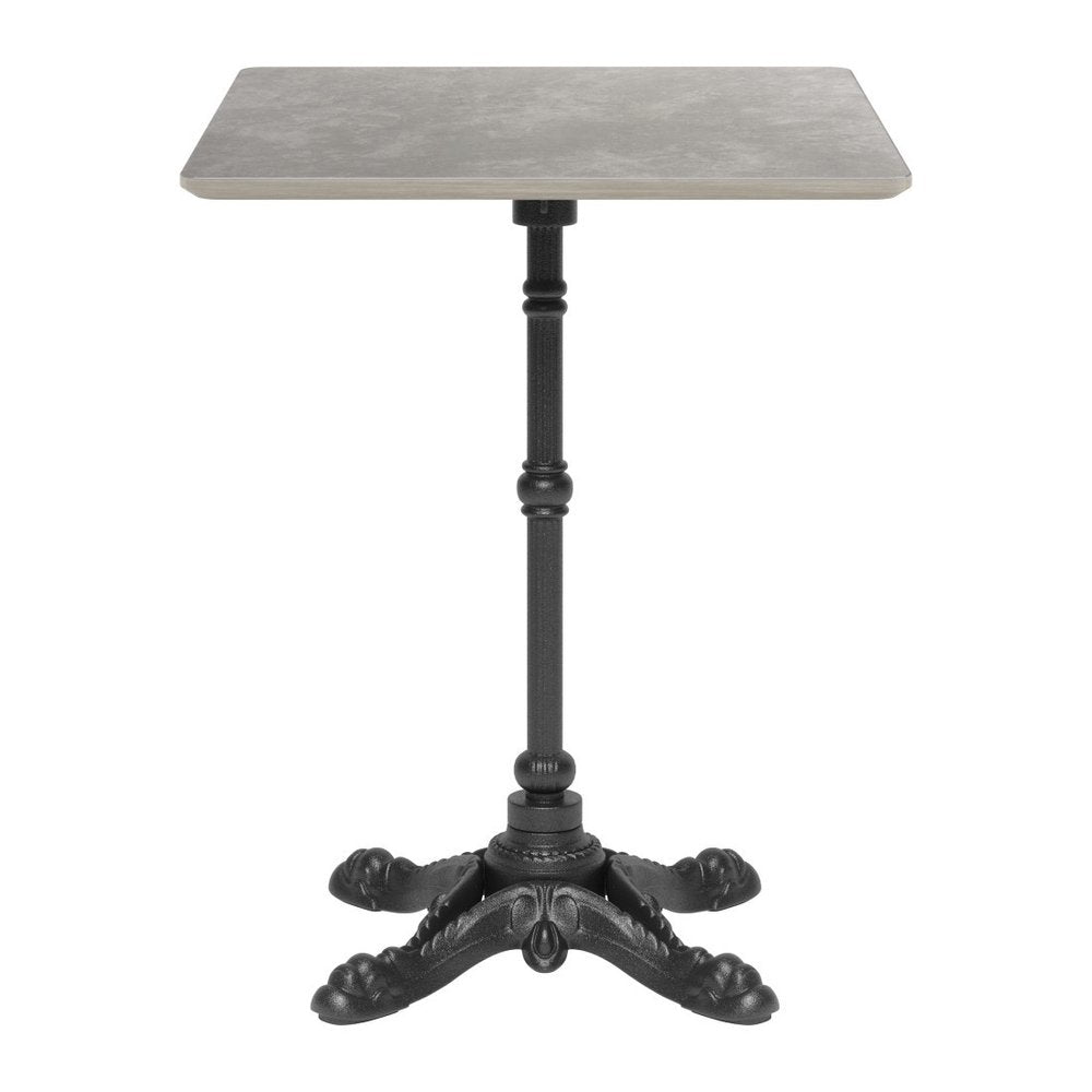 24" Gray and Black Wood & Aluminum Indoor/Outdoor Patio Pedestal Base Round Top Dining Table