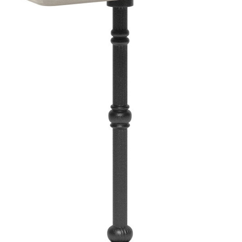 24" Gray and Black Wood & Aluminum Indoor/Outdoor Patio Pedestal Base Round Top Dining Table