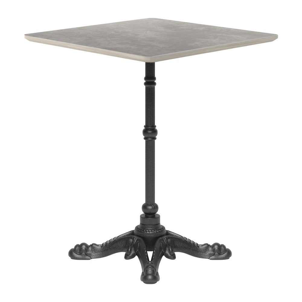 24" Gray and Black Wood & Aluminum Indoor/Outdoor Patio Pedestal Base Round Top Dining Table