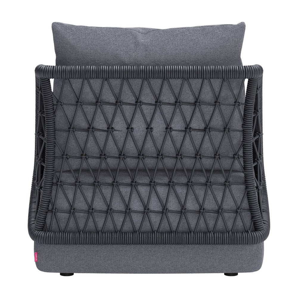 33" Gray Outdoor Patio Accent Chair with Gray Cushions