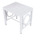16" White Metal Outdoor Patio Side Table