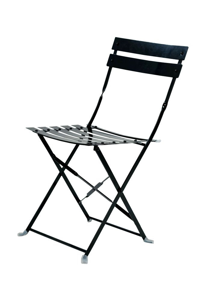 2-Piece Black Aluminum Outdoor Patio Folding Dining Chair Set