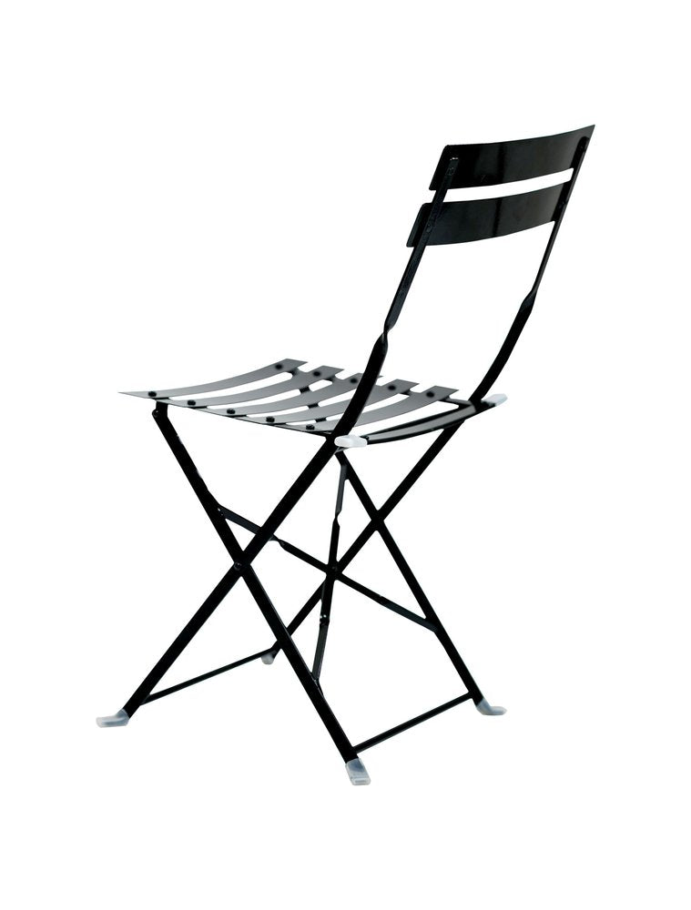 2-Piece Black Aluminum Outdoor Patio Folding Dining Chair Set